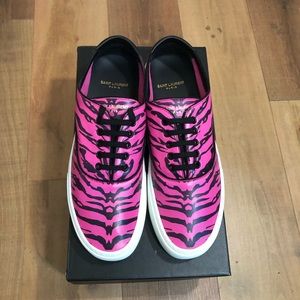 Saint Laurent Paris Pink Zebra Shoes